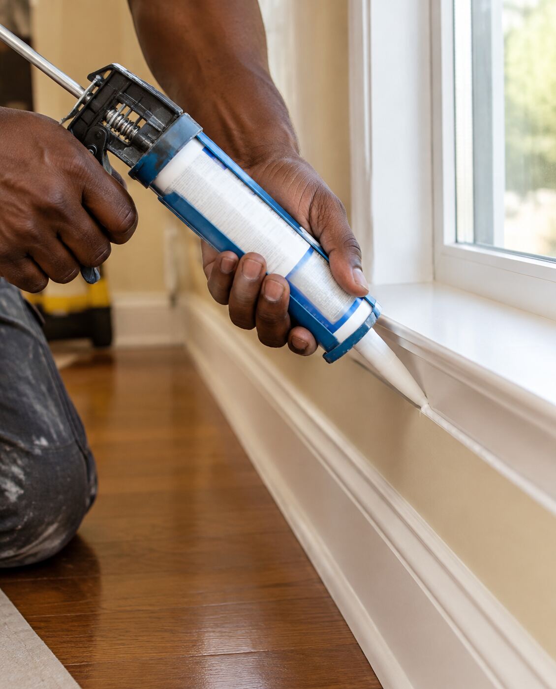 Caulking trim and windows