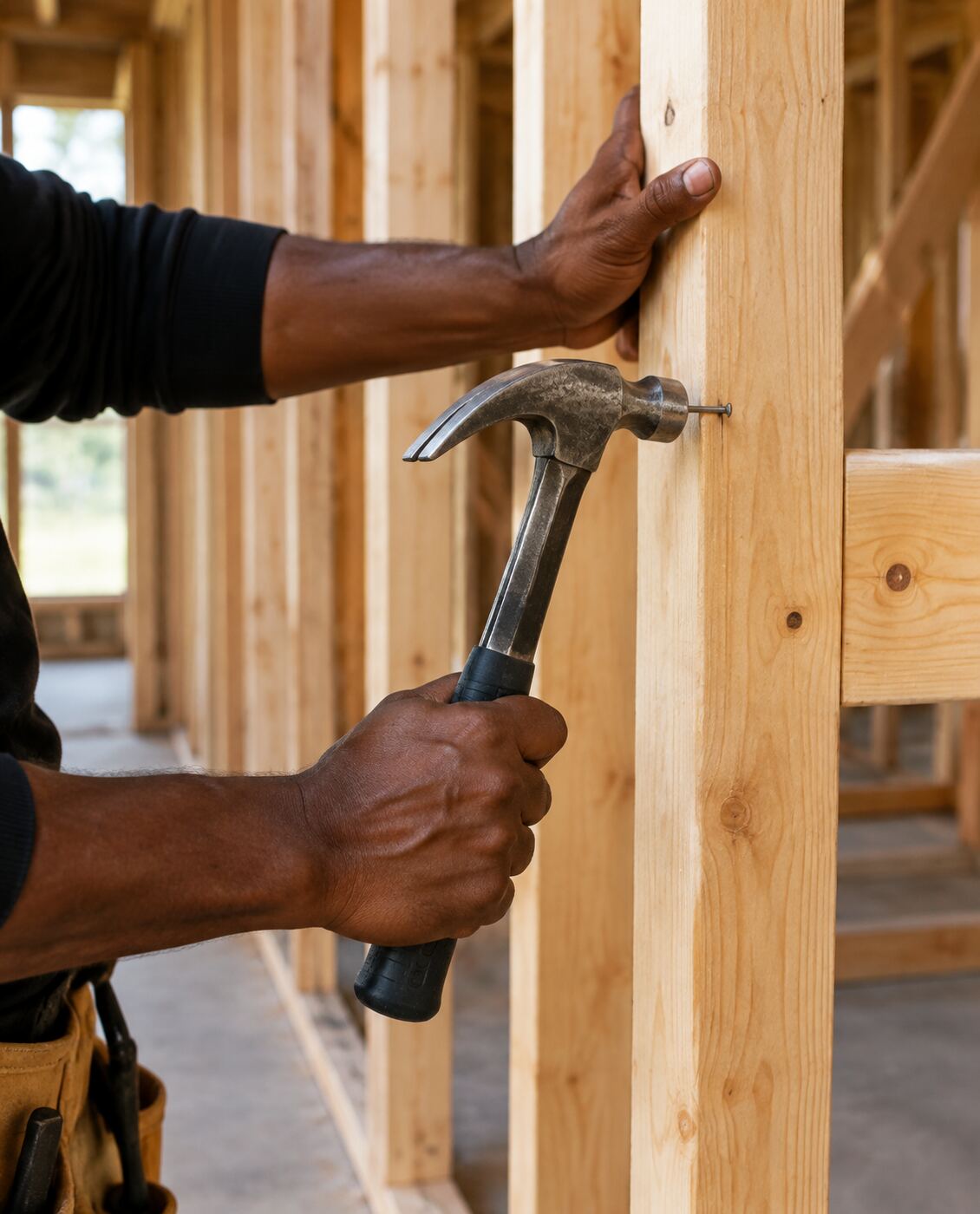 Wall framing with 2x4 studs